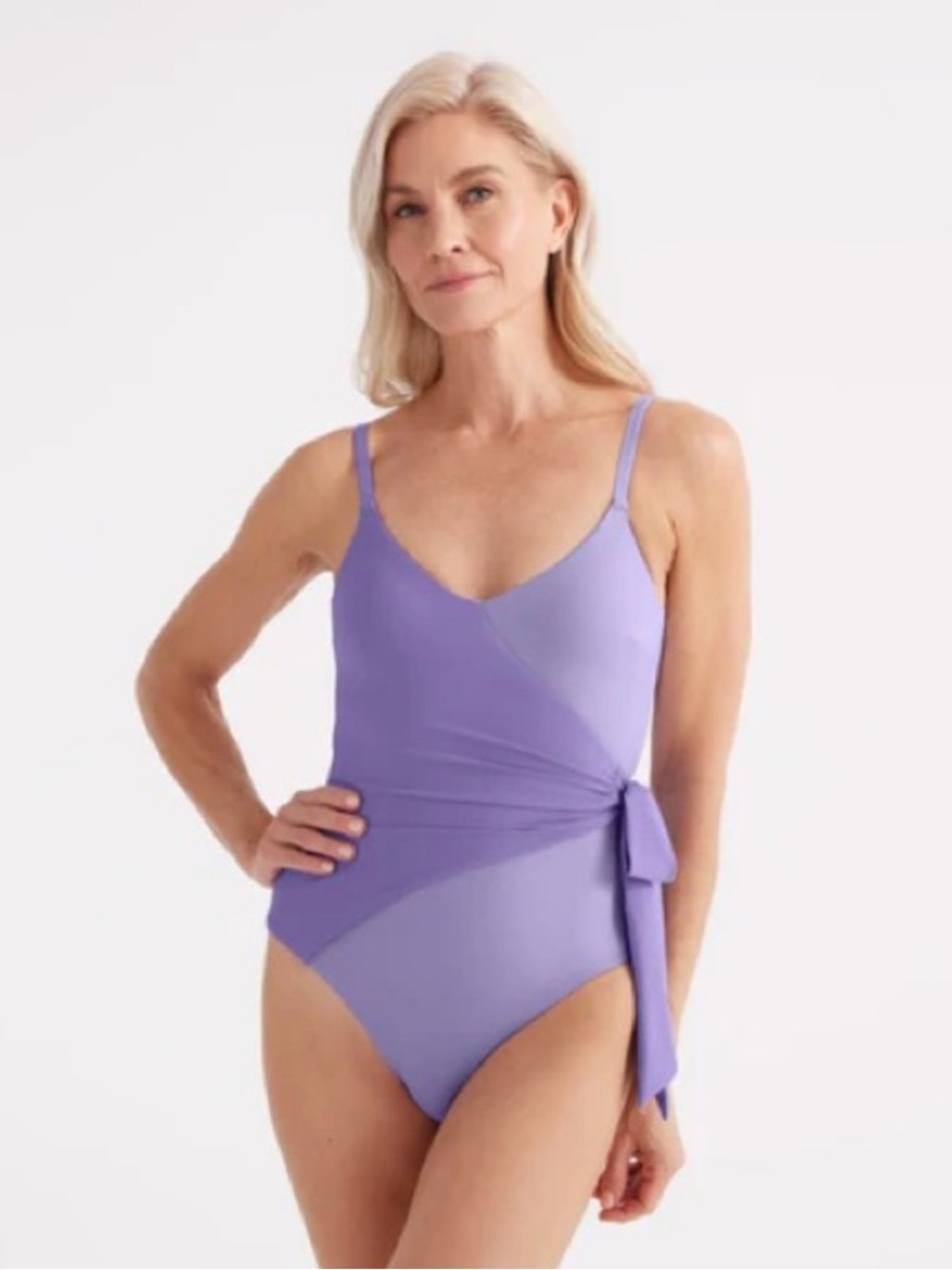 Knix Wrap One Piece Swimsuit in Grape Pop (Lilac Purple) - Size XS +
